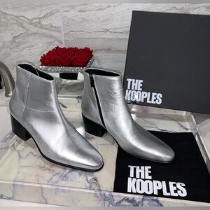 THE KOOPLES $445 NWT Ankle Metallic Leather Boots, Size EU 39/US 8.5.